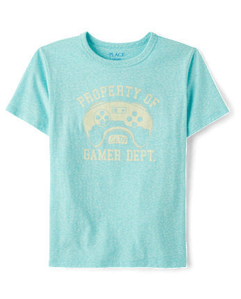 Boys Marled Property Of Gamer Dept. Graphic Tee