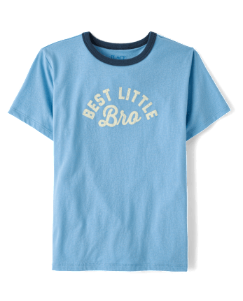 Boys Best Little Bro Graphic Ringer Tee