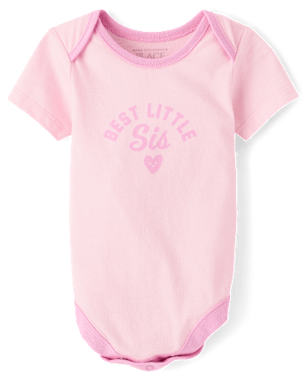Baby Girls Best Little Sis Graphic Bodysuit