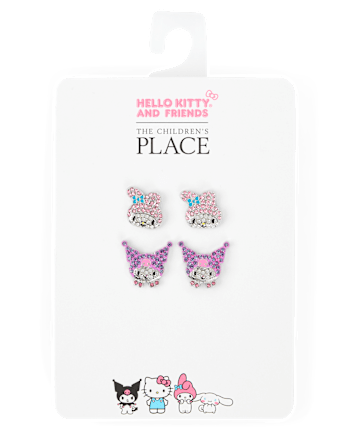 Girls Hello Kitty And Friendsâ¢ Pave Earrings 2-Pack
