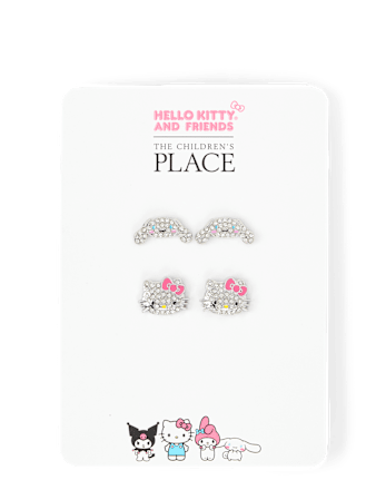 Girls Hello Kitty And Friendsâ¢ Pave Earrings 2-Pack