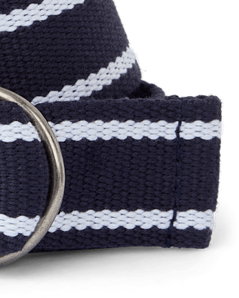 Boys Striped Webbed Belt
