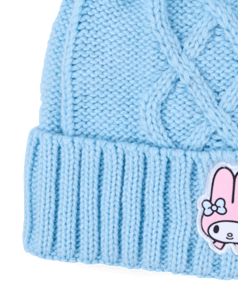Girls My Melodyâ¢ Cable Knit Pom Pom Beanie