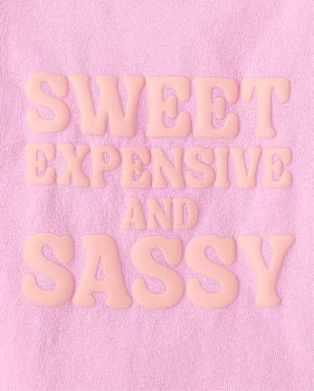 Baby And Toddler Girls Sweet Expensive Sassy Graphic Tee