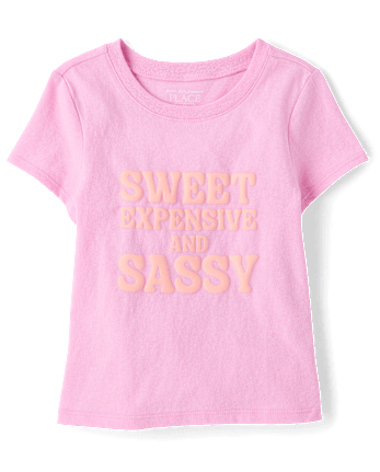 Baby And Toddler Girls Sweet Expensive Sassy Graphic Tee