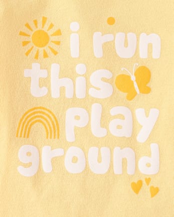Baby And Toddler Girls I Run This Play Ground Graphic Tee