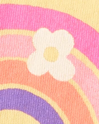 Baby And Toddler Girls Sun Rainbow Graphic Tee