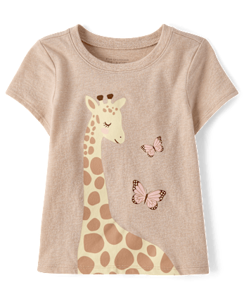 Baby And Toddler Girls Giraffe Graphic Tee