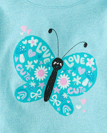Baby And Toddler Girls Butterfly Graphic Tee