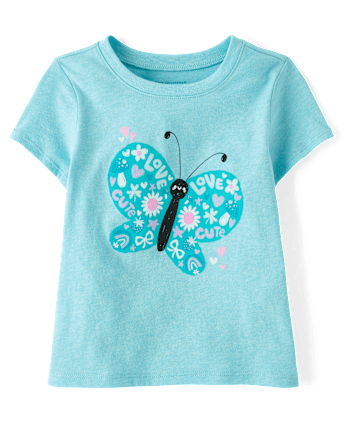 Baby And Toddler Girls Butterfly Graphic Tee