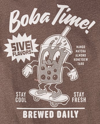 Boys Boba Time Graphic Tee