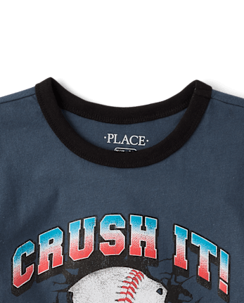 Boys Baseball Graphic Ringer Tee