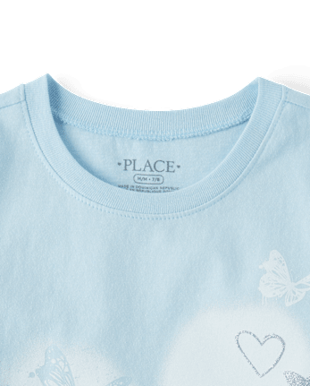 Girls Butterfly HeartGraphic Tee