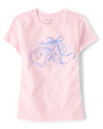 Girls Heart Locket Graphic Tee
