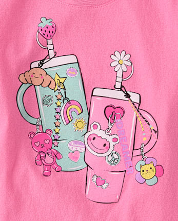 Girls Water Bottles Graphic Tee