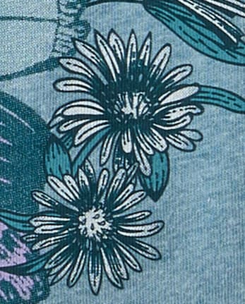 Girls Marled Butterfly Relaxed Cropped Graphic Tee