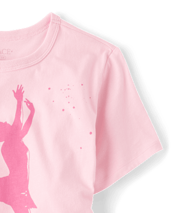 T-shirt graphique décontracté pour filles, style ballet