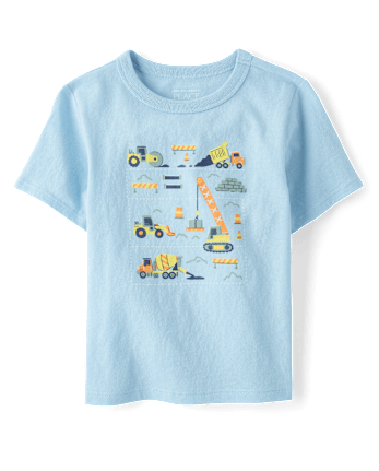 Baby And Toddler Boys Construction Vehicle Graphic Tee