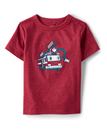 Baby And Toddler Boys Firetruck Graphic Tee