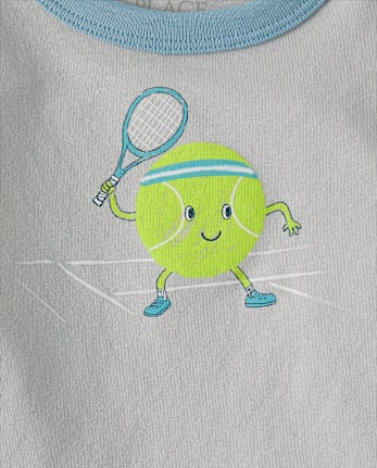 Baby And Toddler Boys Tennis Graphic Ringer Tee