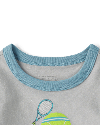 Baby And Toddler Boys Tennis Graphic Ringer Tee