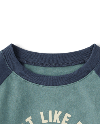 Baby And Toddler Boys Just Like Dad Graphic Raglan Tee