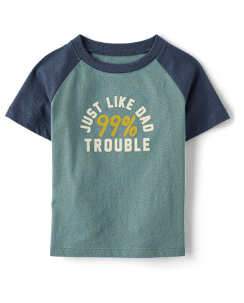 Baby And Toddler Boys Just Like Dad Graphic Raglan Tee