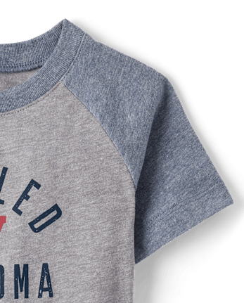 Baby And Toddler Boys Marled Spoiled By Grandma Graphic Raglan Tee