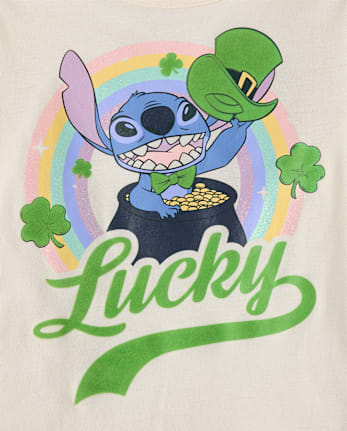 Girls Stitch™ St. Patrick's Day Lucky Graphic Tee