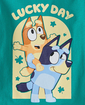 Baby And Toddler Girls Bluey™ St. Patrick's Day Our Lucky Day Graphic Tee