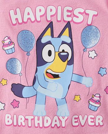 Baby And Toddler Girls Blueyâ¢ Birthday Graphic Tee