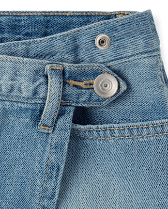 Girls Faux Wrap Denim Skort