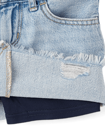 Girls Ripped Denim Skort
