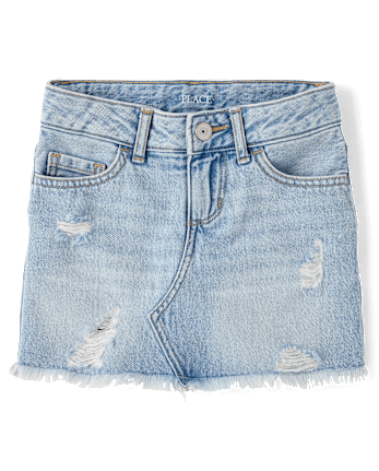 Girls Ripped Denim Skort