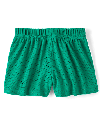Girls Quick Dry Side Stripe Mesh Lined Active Shorts