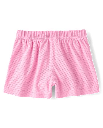 Girls Quick Dry Side Stripe Mesh Lined Active Shorts