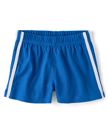 Girls Quick Dry Side Stripe Mesh Lined Active Shorts
