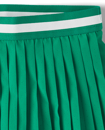 Jupe-short plissée taille haute perforée à séchage rapide pour filles