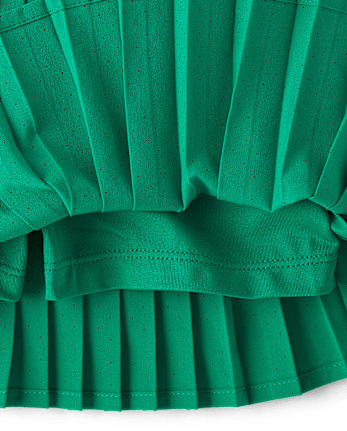 Jupe-short plissée taille haute perforée à séchage rapide pour filles