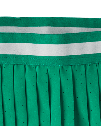 Jupe-short plissée taille haute perforée à séchage rapide pour filles