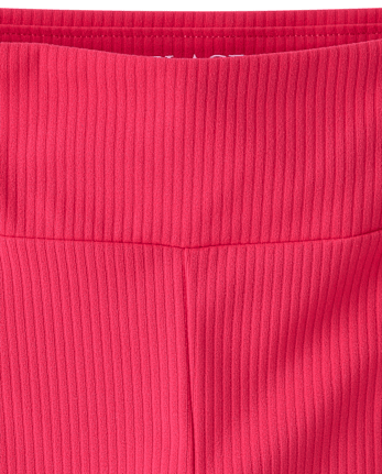 Girls Contrast Ribbed Capri Leggings