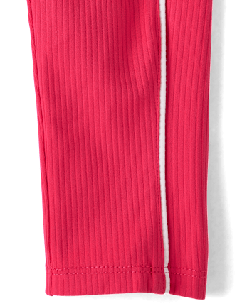 Girls Contrast Ribbed Capri Leggings