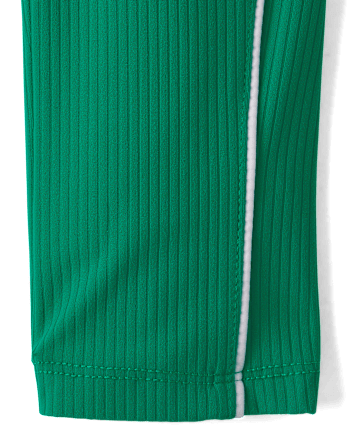 Girls Contrast Ribbed Capri Leggings