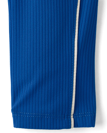 Girls Contrast Ribbed Capri Leggings