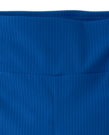 Girls Contrast Ribbed Capri Leggings