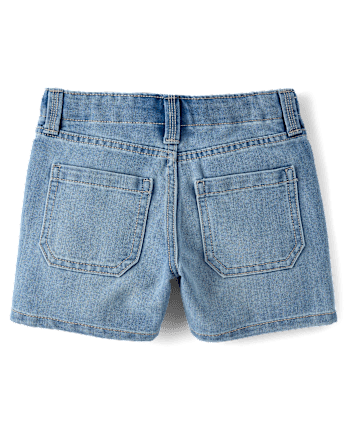 Girls Hello Kitty® Embroidered Midi Jean Shorts