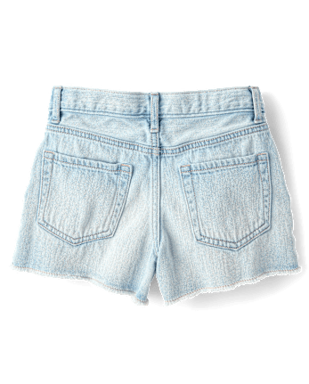 Girls Hello Kitty® Embroidered Icon Shortie Jean Shorts