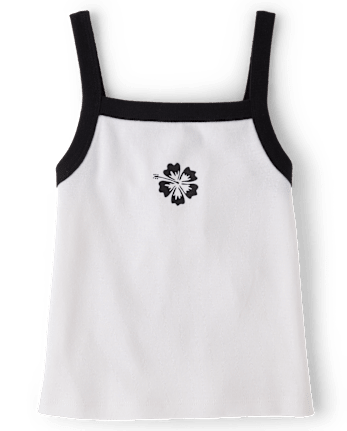 Girls Colorblock Ribbed Graphic Tank Top