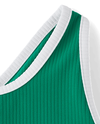 Girls Contrast Ribbed Cross Back Tank Top