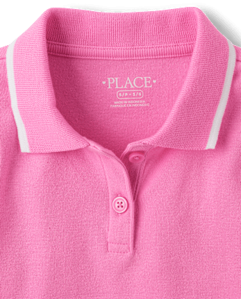 Girls Contrast Ribbed Polo
